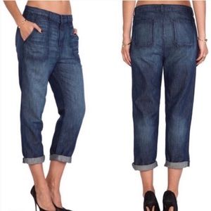 J Brand Darker Wash High Rise Rivington Utility Slouch Relaxed Jean Size:26